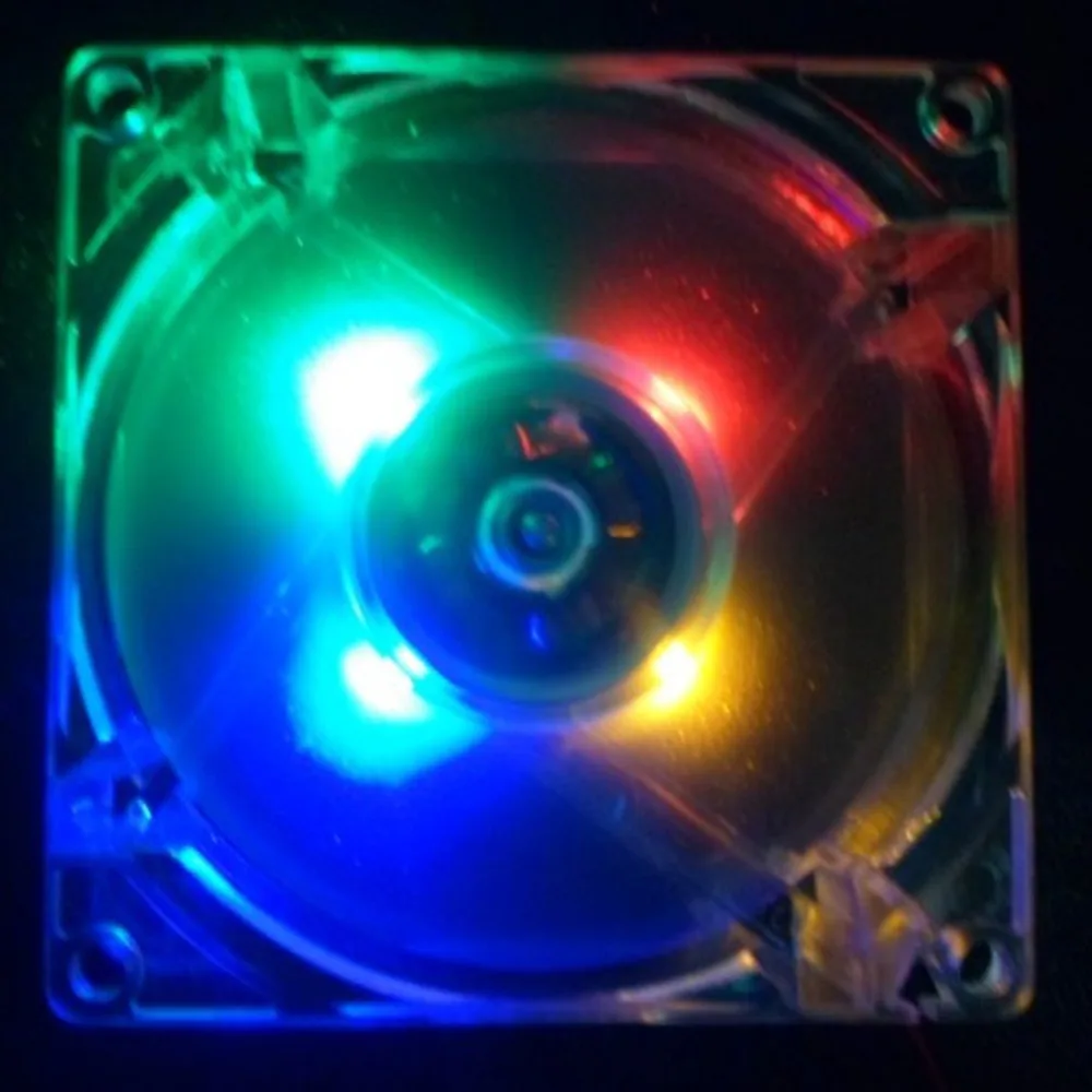 12V 0.20 A 80mm CPU soğutucu Fan 4 LED sessiz pc bilgisayar kasası soğutucu soğutma fanı Mod mavi ve renkli ışık