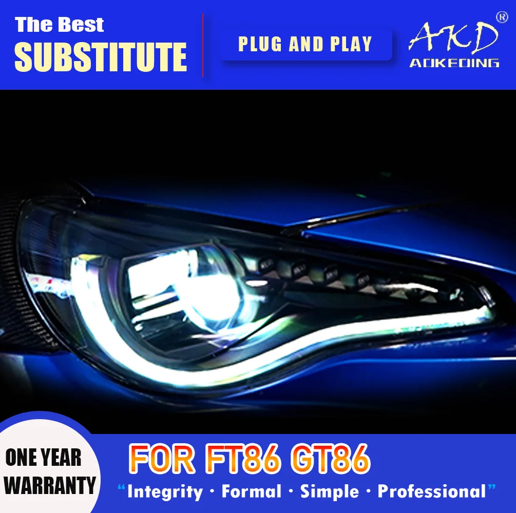 AKD Kafa Lambası Subaru BRZ için LED Far 2012-2018 Farlar FT86 GT86 DRL Dönüş Sinyali Yüksek İşın Melek Göz Projektör Lens