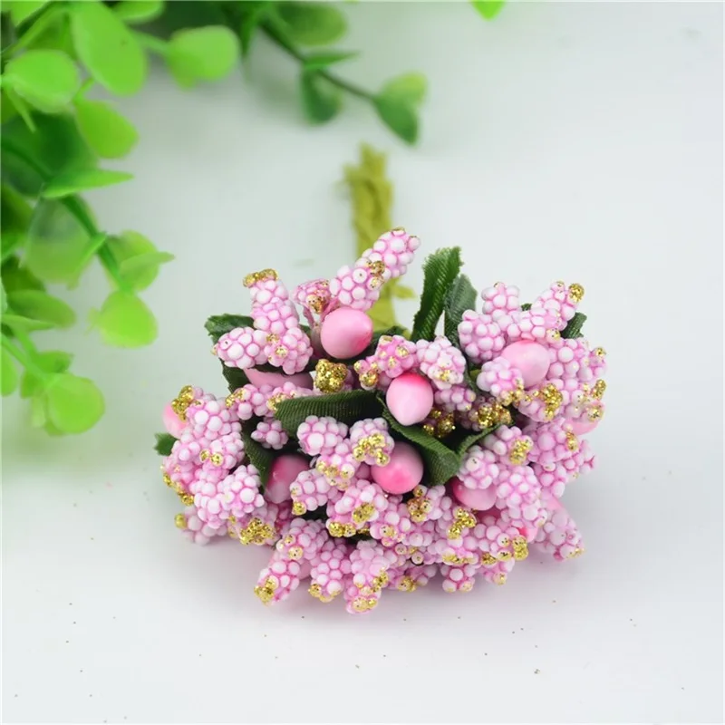 Nanaıro 144 adet Mini Dut Yapay Çiçek Ercik Ev Partisi Düğün Kutusu Dekorasyon DIY Çelenk Zanaat Malzemeleri