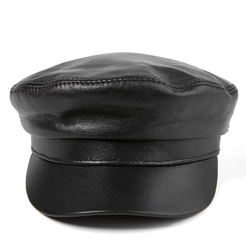 SILOQIN Eğilim Hakiki Deri Şapka Snapback Kadın Sonbahar Kış Yüksek Kaliteli Koyun Derisi Askeri Şapka erkek Düz Kap Kemik Casquette