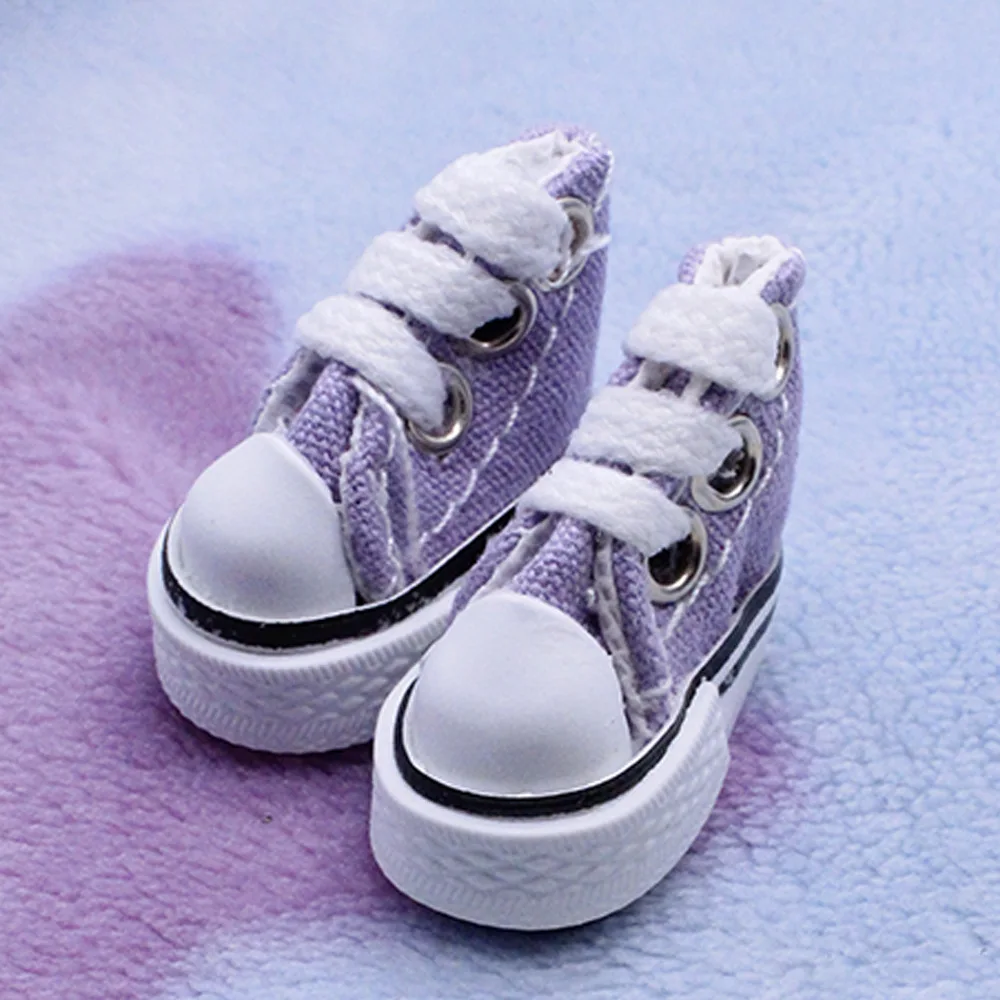 10 Çift / grup Blyth Doll Ayakkabı BJD Bebekler İçin 3.5 CM Kanvas Ayakkabılar