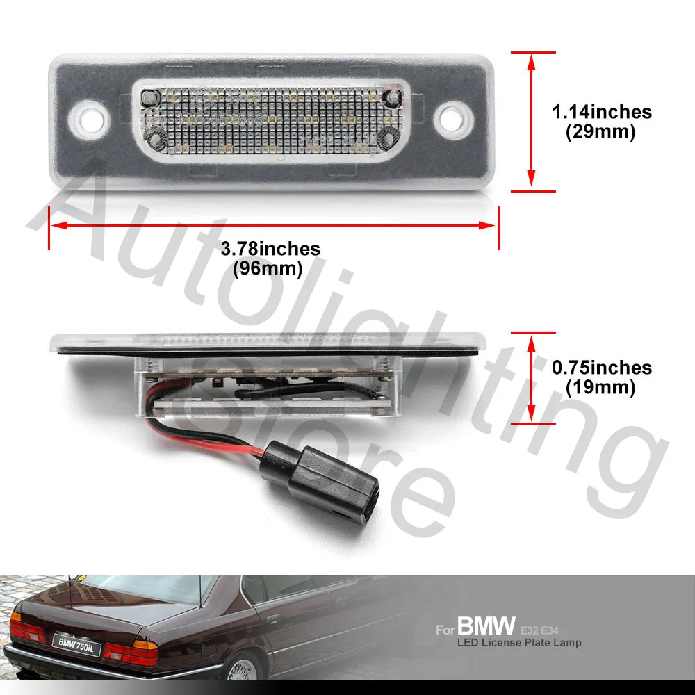 2 adet BMW E32 7 Serisi Sedan 87-94 5 Serisi E34 M5 1988 1989 1990 1991 1992 1993 1994 1995 LED Numarası Plaka İşık