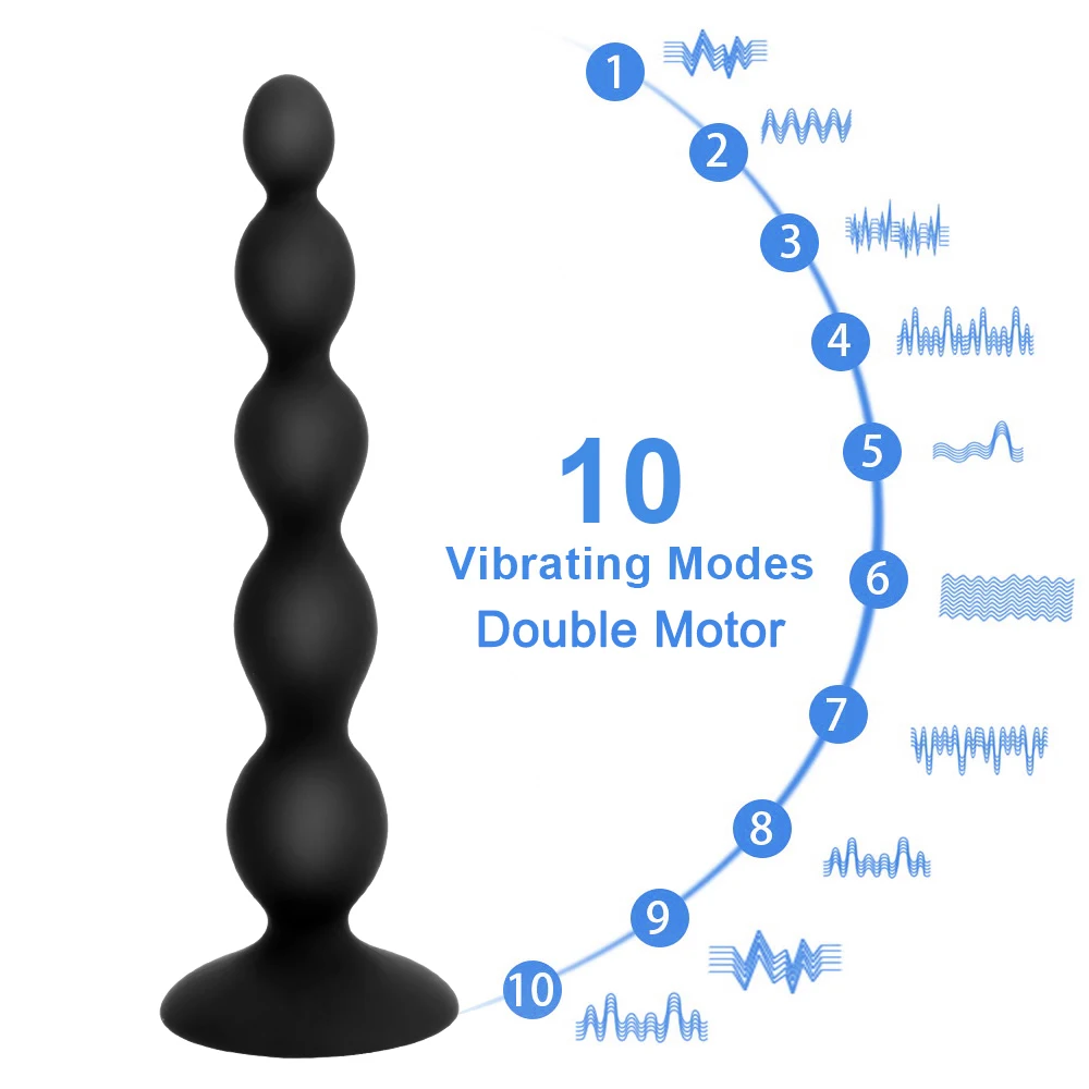 Erkekler Kadınlar İçin Erotik Oyuncak Uzaktan Kumanda Vibratör Anal Vibratör Çift Motorlu Seks Oyuncak Boncuk 10 Hız Popo Fiş Anal Stimülatör 