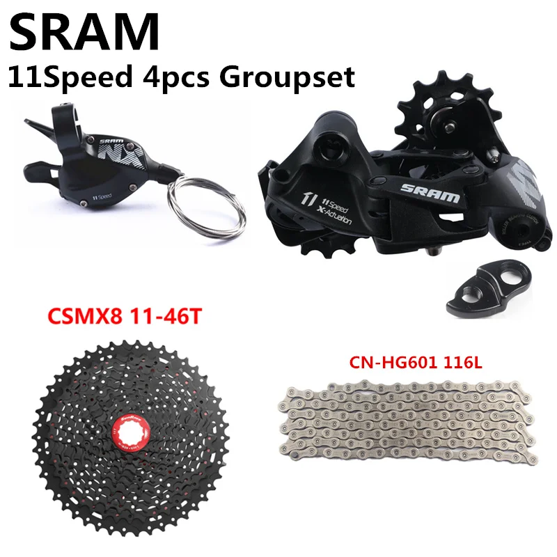 SRAM NX 11 Hız Groupset Kolu Kolu Arka Attırıcı SUNRACE Kaset 11-46T HG601 Zinciri 11 s Groupset MTB Bisiklet Bisiklet