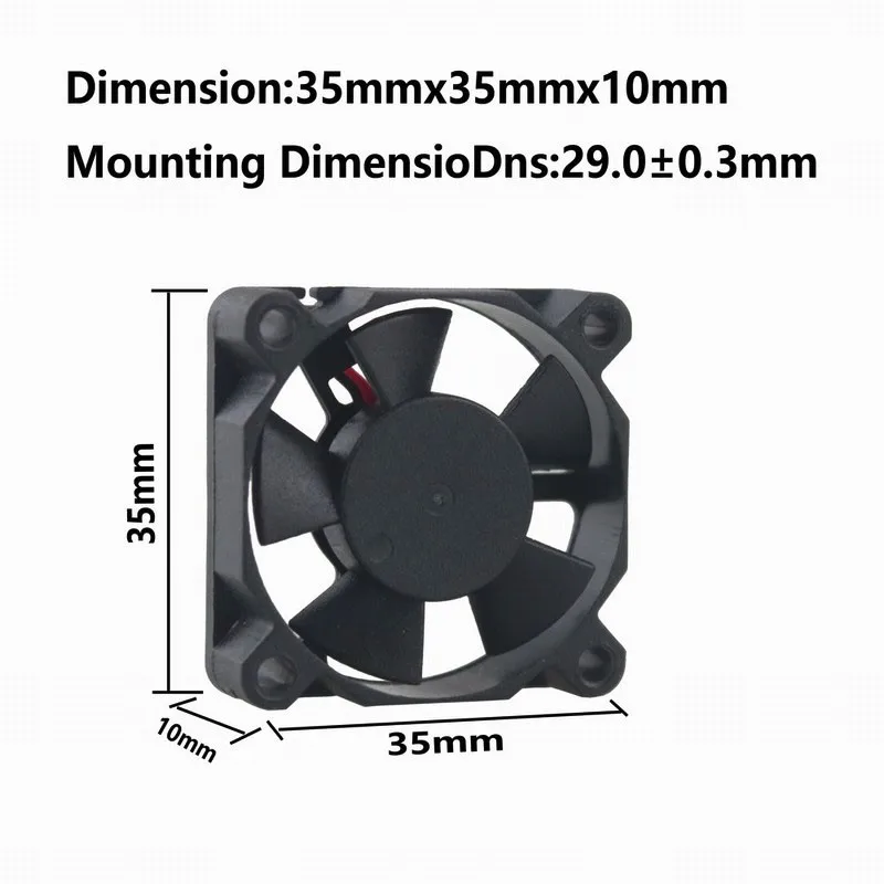 10 Adet Gdstime 3510 DC 24 V Rulman Fırçasız Soğutma 3D yazıcı 35x35x10mm 3.5 cm XH2. 54 Küçük mini Soğutucu aixal fan