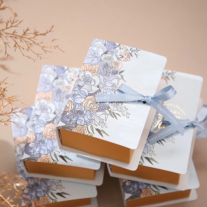 5 adet Yaratıcı Kitap Şekli Şeker şeritli kutular DIY Hediye Kutusu Noel Düğün Doğum Günü Partisi Süslemeleri İyilik Kutusu Çanta