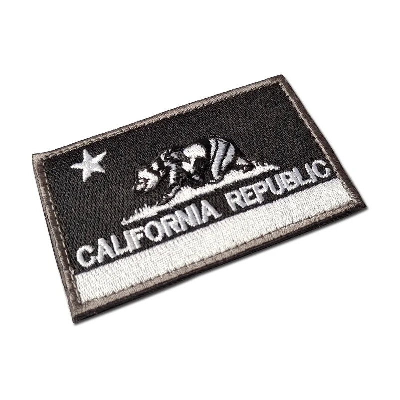 ABD Bayrağı Nakış Yama Kaliforniya Ayı Rozeti Taktik Askeri Yamalar Ordu Sırt Çantası Bez Dekorasyon