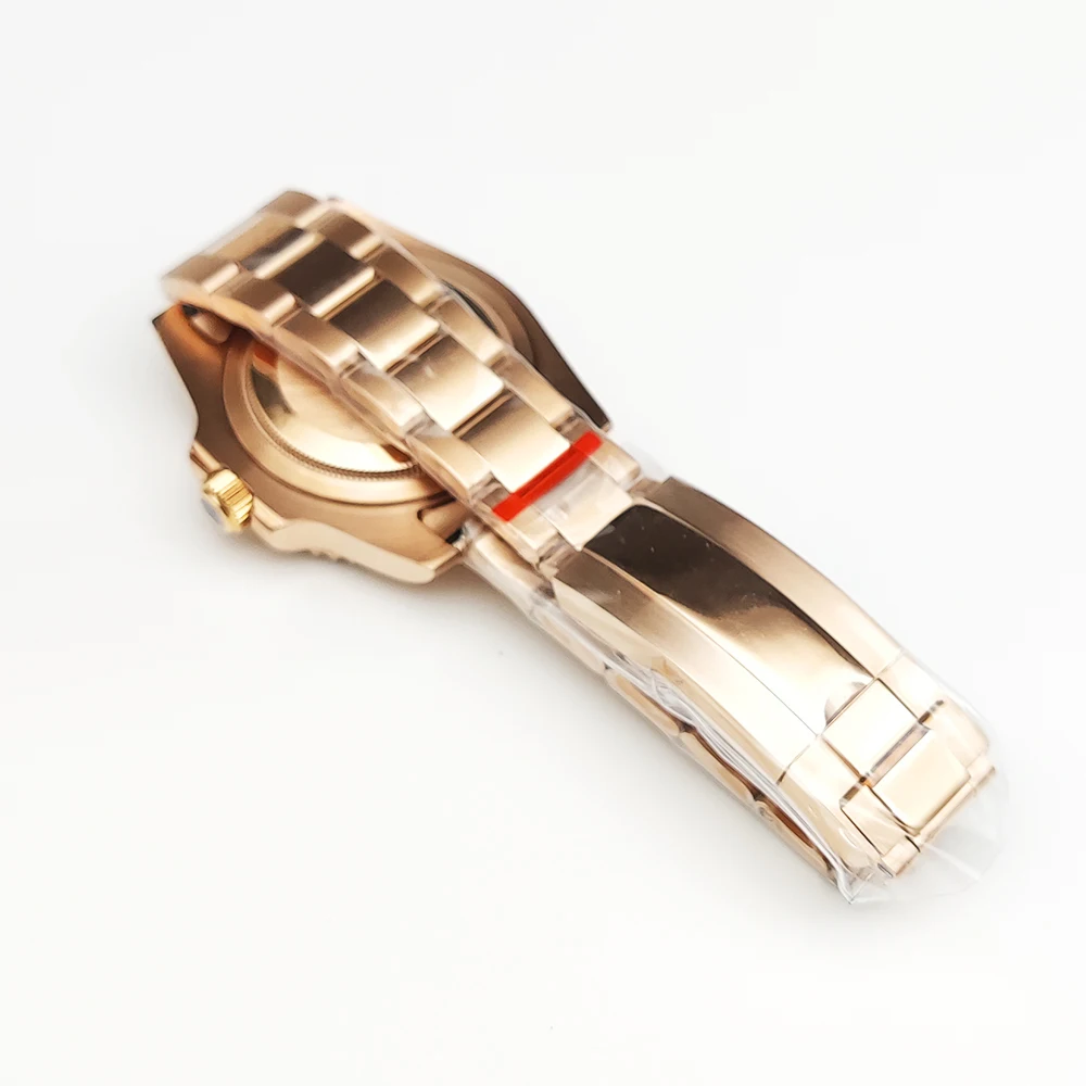 Erkek saati 40mm Gül Altın Su Geçirmez Kılıf Paslanmaz Çelik GMT Çerçeve Safir Kristal Japonya NH35 NH36 8215 Hareketi