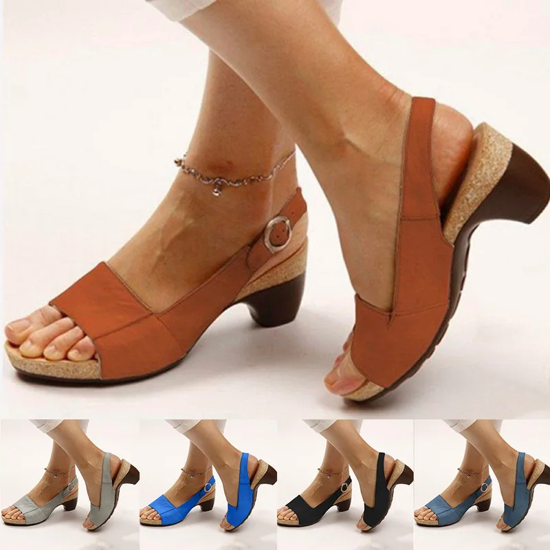 Kadın Sandalet 2022 Kadın Topuklu Ayakkabı Gladyatör Sandalet Kadınlar Yüksek Topuklu yaz ayakkabı Kadınlar Lace Up Toe Chaussures Femme Rahat