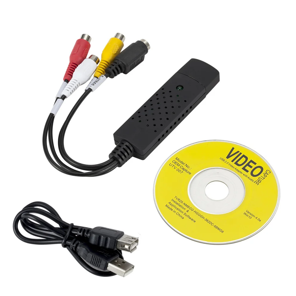 LccKaa USB Ses Video Yakalama Kartı Adaptörü ile USB kablosu USB 2.0 RCA Video Yakalama Dönüştürücü TV DVD VHS Yakalama Cihazı