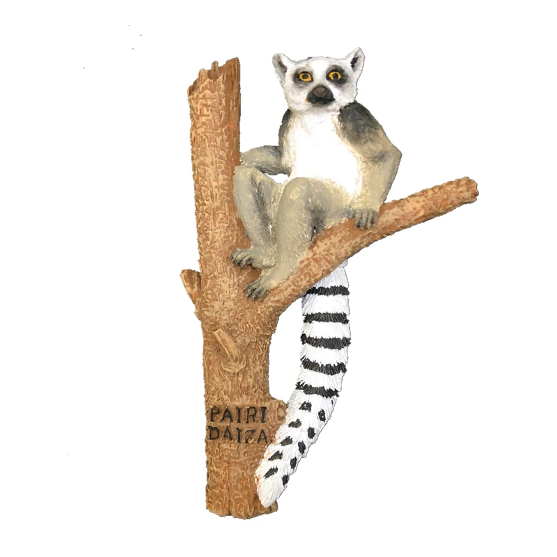 Yaratıcı Mıknatıs Buzdolabı Mıknatısı Hayvan Halka kuyruklu Lemur Buzdolabı Mıknatısı Reçine Dekoratif Mıknatıs Manyetik Toka Mesaj Sonrası