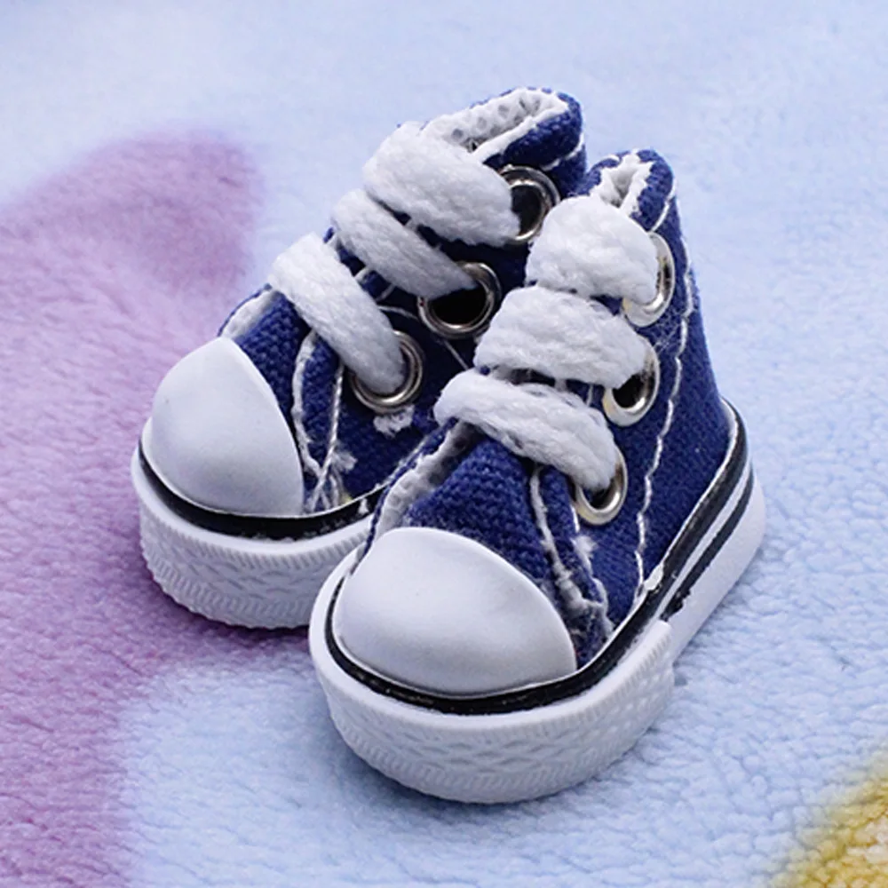 10 Çift / grup Blyth Doll Ayakkabı BJD Bebekler İçin 3.5 CM Kanvas Ayakkabılar
