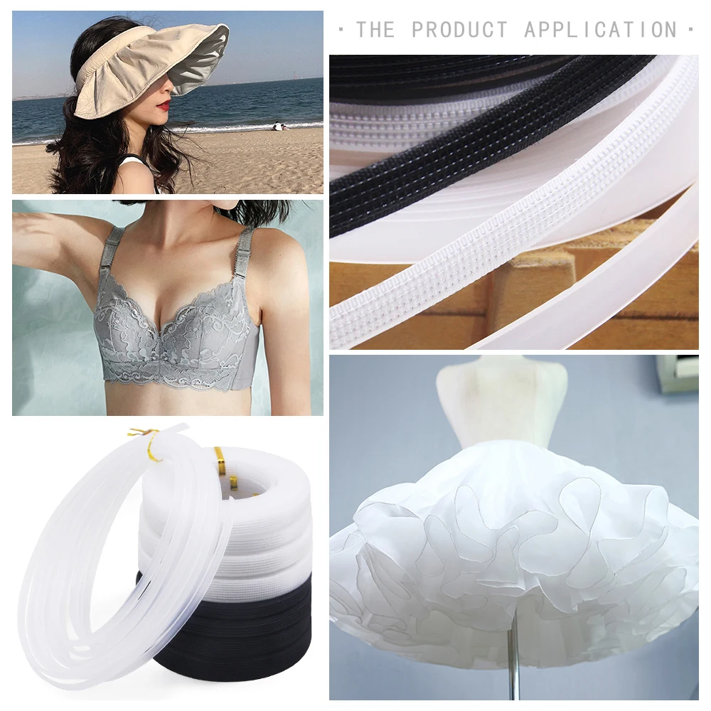 5 Metre Temizle Beyaz Siyah Plastik Korse Kemik düğün elbisesi Destek Kalıplaşmış Malzemeleri DIY El Sanatları Dikiş Sutyen Şerit Dekor