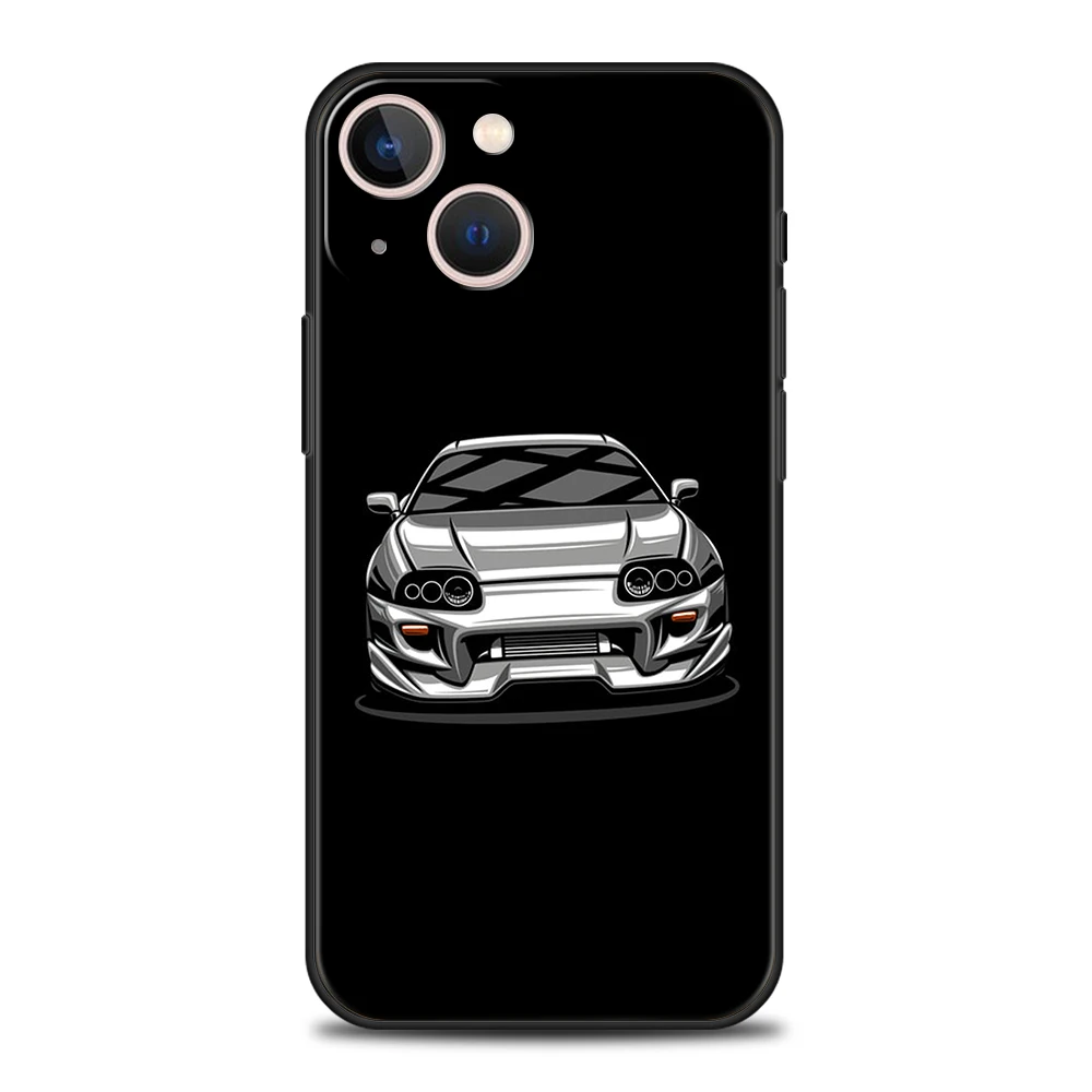 JDM Spor Araba Telefon Kılıfı için iPhone 14 13 12 11 Pro MAX 14 7 8 Artı X XR XS Artı SE 2020 Moda Kapak Fundas TPU Kabuk Coque
