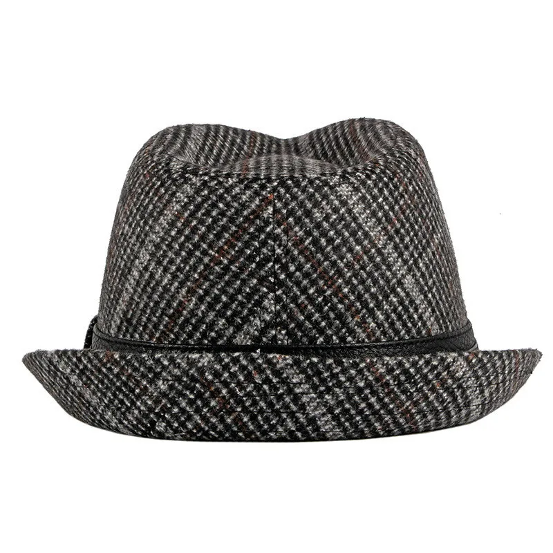 Vintage Ekose Fedoras Şapka Kadınlar Ve Erkekler İçin Rahat Yumuşak Yün Caz Kapaklar Kış Şapka 3 Renkler