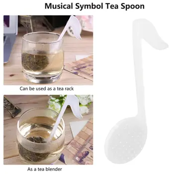 2 ADET Çay Kaşığı Demlik Filtre Yaratıcı Müzik Not Moda Kolaylık Tea leaf Süzgeç Çay Kaşığı Demlik Modern Tasarım Plastik