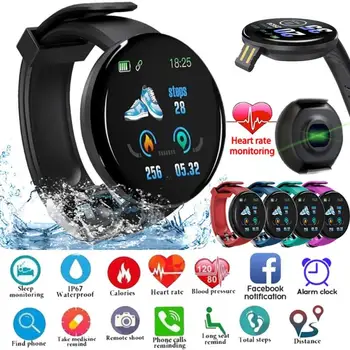 Yeni akıllı saat Erkekler Kadınlar akıllı bilezik LED D18 Smartwatch Su Geçirmez Akıllı Dokunmatik Ekran Bilezik Smartband 2022 Inteligente