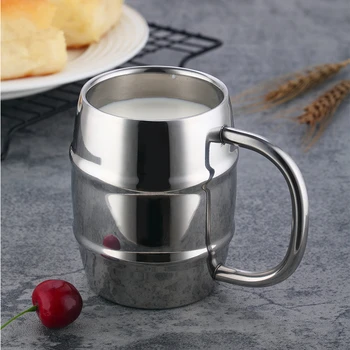 Sıcak Satış Çift Duvar Paslanmaz Çelik bira kupası Taşınabilir Kahve çay fincanları seyahat bardağı Ofis Kullanımı Su kulplu fincan Drinkware