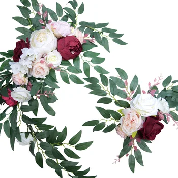2 adet Yapay Düğün Kemer Çiçekler Töreni için Çardak Çiçek Düzenleme Parti Resepsiyon Zemin Dekor