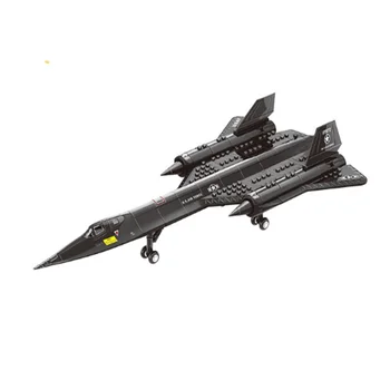 SR 71 Blackbird Keşif Uçağı Modeli Yapı Taşları Askeri Silah Tuğla Çocuk Oyuncakları İnşaat Blok