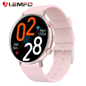 LEMFO akıllı saat Kadın GW33 SE Bluetooth Çağrı Kadın Sağlık Kalp Hızı Algılama Özel Duvar Kağıdı Android ıos için Smartwatch