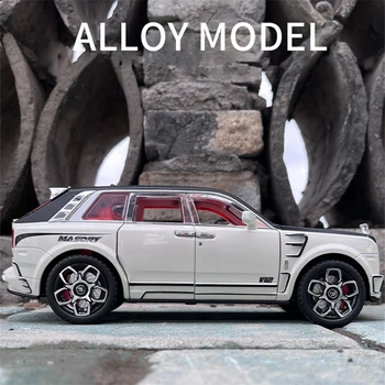 1: 24 Rolls Royce Cullinan MASORY SUV Alaşım Lüks Araba Modeli Diecasts Metal oyuncak araba Modeli Simülasyon Ses ve ışık Çocuk Hediye