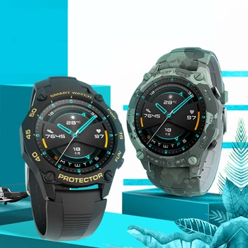 Huawei GT2 46mm smartwatch kamuflaj kılıf askı seti TPU kılıf GT 2 46mm koruyucu kılıf izle açık spor aksesuarları