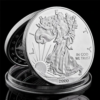 Amerikan Tanrıça Çoğaltma 1 Troy Ons özgürlük heykeli Eagles Gümüş Kaplama Hatıra Paraları