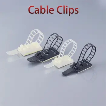 100 adet kablo klipsi 18 * 25 Kelepçe tel bağ Kablo Montaj Ayarlanabilir kablo bağı Fix Tutucu Klipler Beyaz Siyah CL - 2 ACT-22