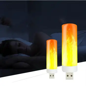Yeni Led Alev Etkisi Lambası USB Simülasyon Dinamik Titrek Alev Ampul İç Dekoratif Aydınlatma Gece Lambası Yangın BulbLamp
