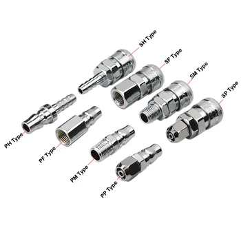 Pnömatik bağlantı parçaları hava kompresörü Hortum Hızlı Çoğaltıcı Tak soketli konnektör SP20, PP20, SM20, PM20, SH20, PH20, SF20, PF20