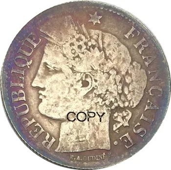 Fransa 1871 A 2 Frank Cupronickel Gümüş Kaplama Kopya Paraları
