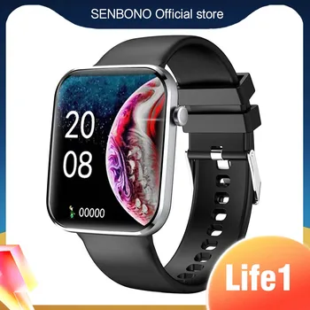 SENBONO Life1 2021 akıllı saat Erkekler Spor Su Geçirmez Saat Spor İzci Kan Basıncı SpO2 Kadınlar Android IOS için Smartwatch