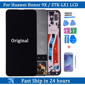 Orijinal Huawei Onur İçin 9X lcd ekran 6.59 inç dokunmatik ekranlı sayısallaştırıcı grup Çerçeve İçin Huawei Onur 9X Premium STK-LX1 lcd