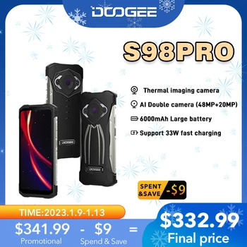 DOOGEE S98 Pro Sağlam Telefon Termal Görüntüleme Kamerası InfiRay ® akıllı Telefon G96 6.3