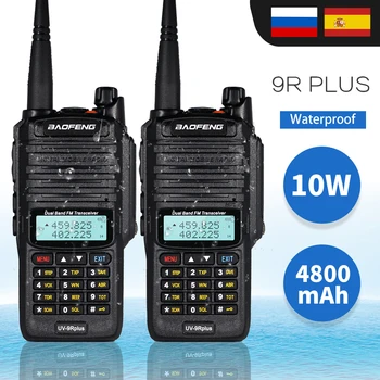 2 ADET Baofeng UV-9R Artı Su Geçirmez IP67 Walkie Talkie Uzun Menzilli Yüksek Güç 10W İki Yönlü Telsiz VHF UHF Çift Bant Radyo UV9R Artı