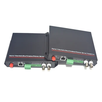 2CH Video Ethernet RS422 Kuru Kontak Kapatma Fiber optik medya Dönüştürücüler Uzatıcılar, FC Singlemode 20Km, Bir Set