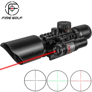 Yangın KURT 3-10x42 Holografik Sight Avcılık Kapsam Açık Reticle Sight Optik Sniper Deer Taktik Kapsamları M9 Modeli Tüfek