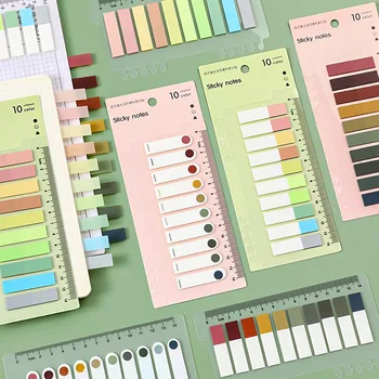 200 Sayfa / set Morandi Renk PET Endeksi Memo Pad Yapışkan Notlar Yapılacaklar Listesi Sayfa Bayrağı Işaretleyici Imi Planlayıcısı Sticker
