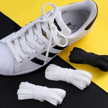 1 Çift Düz Ayakabı Siyah Beyaz AF1 Ayakkabı Bağcıkları gündelik spor ayakkabısı Aksesuarları Unisex Polyester Ayakkabı Bağı 100/120/140CM