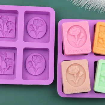 El yapımı Sabun silikon kalıp Dikdörtgen Çiçek Tipi Silikon Kek Kalıbı DIY Silikon sabun kalıpları Çikolata