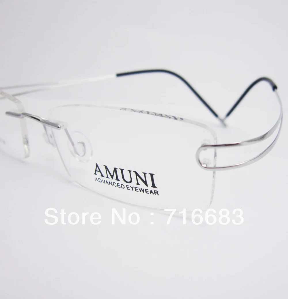 Lüks %100 % Saf Titanyum Gümüş Siyah Tabanca Gri Tunç Kahve Kahverengi Çerçevesiz Esnek Gözlük Çerçeveleri Gözlük Gözlük RX