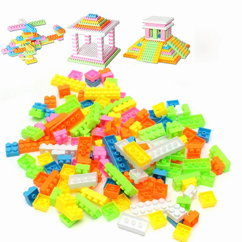 144 Adet Plastik Yapı Taşları Tuğla Çocuk Çocuk Eğitim Bulmaca Oyuncak Modeli Yapı Kitleri Çocuklar için Hediye