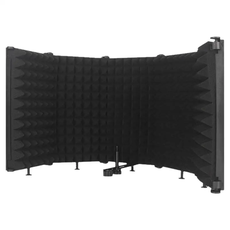 3/5 Paneller Ayarlanabilir Mikrofon İzolasyon Kalkanı Kapak Rüzgar Ekran Pop Filtre Katlanabilir Stüdyo Mikrofon Kayıt Ses Yalıtımı
